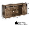 CENGHU TV Stand for Television up to 65" , Modern Mid Century Entertainment Center with Sliding Barn Door, Storage Cabinet Table Living Room, Brown - 4 of 4
