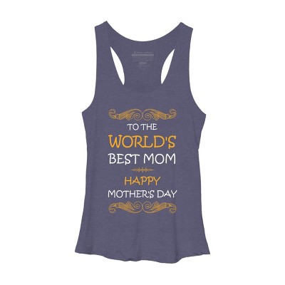 Women's Design By Humans Happy Mother's Day World's Best Mom By tmsarts Racerback Tank Top