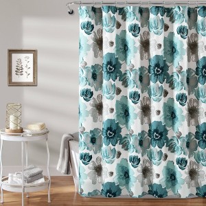 Leah Shower Curtain Blue - Lush Decor