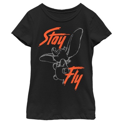 Girl's Dumbo Stay Fly Sketch T-Shirt