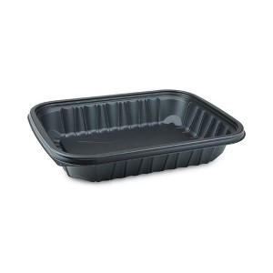 Pactiv Evergreen EarthChoice Entree2Go Takeout Container, 64 oz, 11.75 x 8.75 x 2.13, Black, Plastic, 200/Carton - 1 of 4