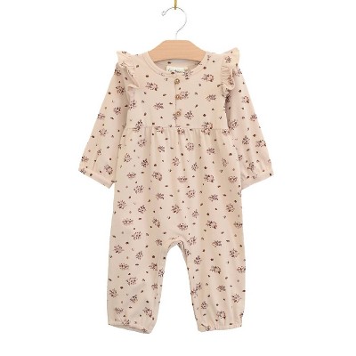 Girls' Flutter Sleeve Long Romper - City Mouse