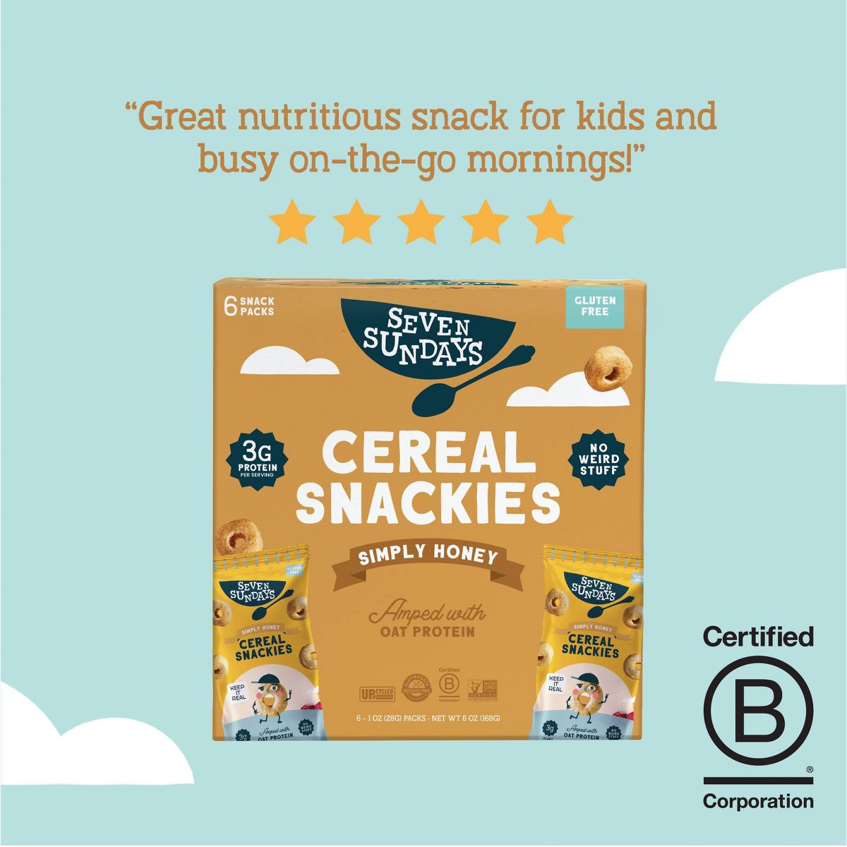 Seven Sundays Simply Honey Gluten Free Cereal Snackies - 6oz/6ct - thumbnail 4