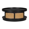 CLIHOME 36.8'' Wooden Mid-Century Modern Coffee Table, Round Cane Coffee Table with PE Rattan Side for Living Room - 4 of 4