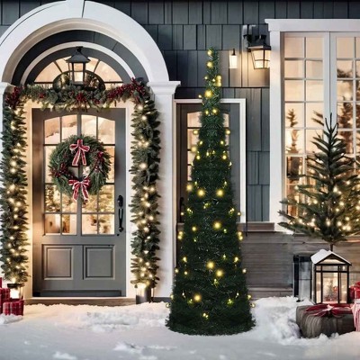 vidaXL Pop-up Christmas Tree Green PVC 59 in Collapsible - 5 x 2 ft