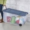 Racxily Pack of 2 Extra Large Storage Bin, 40 Gallon Wheeled Plastic Storage Container with Handle - 4 of 4