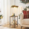 Side Table with Charging Station, End Table with USB Ports and Outlet, Nightstand with 2-Layer Storage Shelves - 2 of 4