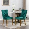 NicBex Set of 2 Dining Chair Modern Tufted Chairs with Steel Legs Upholstered Velvet Fabric Dining Room Armless Chair Lounge - 2 of 4