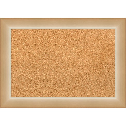 Amanti Art Natural Cork Board Framed Eva Ombre Gold Narrow Bulletin ...