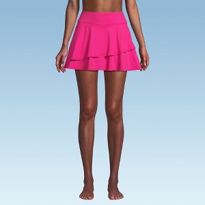 Lands' End Women's High Waisted Tulip Hem Swim Skort - 1 of 4