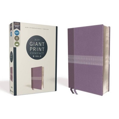 Niv, Giant Print Compact Bible, Leathersoft, Purple, Red Letter Edition, Comfort Print - Large Print by  Zondervan (Leather Bound)