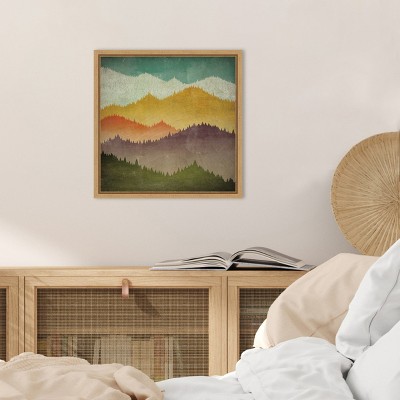 Ryan Fowler Mountain View Multicolor Framed Canvas Print
