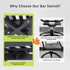 2 Piece Outdoor Swivel Bar Chairs, Aluminum Counter Height Bar Stools, Armrest Patio Bar Chair for Kitchen Garden Pool Backyard, 250 Lbs Max Load - 4 of 4