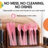 Exquisite Solid Color Plastic Utensil Cutlery Set Forks Spoons Knives- 150 Pack - 3 of 4