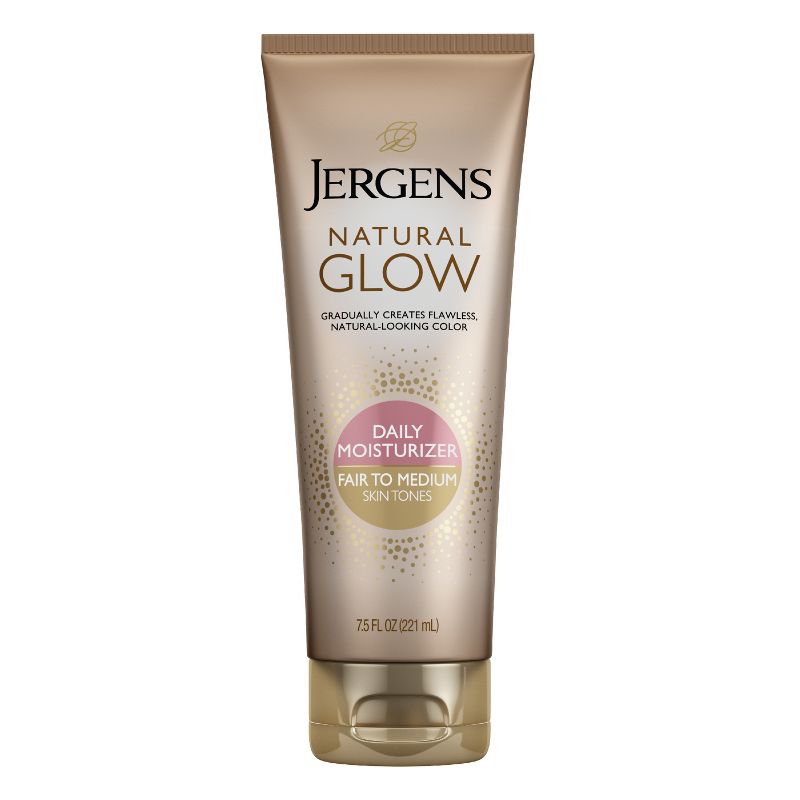 Jergens Natural Glow Daily Moisturizer Fair To Medium, Self Tanner Body Lotion, Sunless Tanning - 7.5 fl oz, 1 of 10