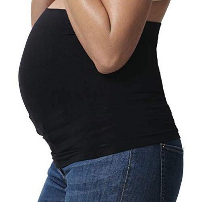 Ingrid & Isabel Basics Bellaband, Maternity Belly Band, Pants & Jeans  Extender for Pregnancy & Postpartum, Black/Black, 2-Pack 