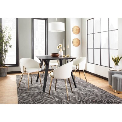 38" Black Wood Mid-Century Modern Dining Table
