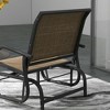 Resenkos Swing Glider Chair,  Outdoor Chair,2-Piece Outdoor Glider Swing, Rocking Chair Set with Curved Armrests, Black - 4 of 4