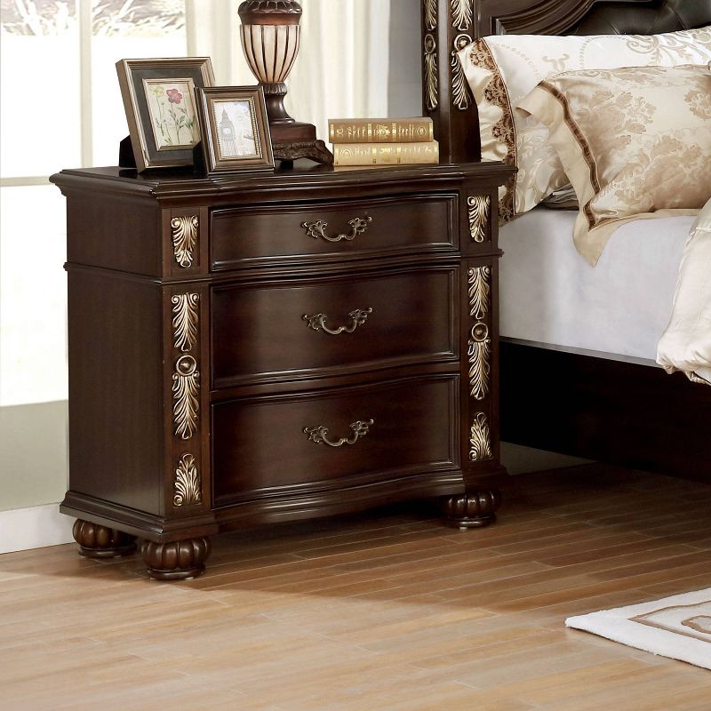 Mullberry 3 Drawer Nightstand with USB Plug Brown Cherry - HOMES: Inside + Out, 3 of 5