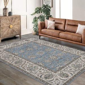 Area Rug Washable Vintage Indoor Floor Cover Distressed Lightweight Non-Slip - 1 of 4