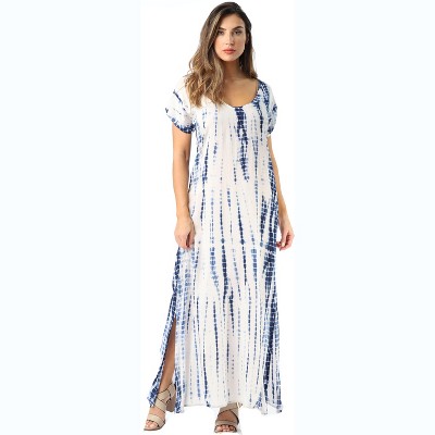 Riviera Sun Casual Short Sleeve Maxi Dress with Side Slit 21771-CHR-L