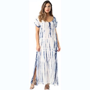 Riviera Sun Casual Short Sleeve Maxi Dress with Side Slit 21771-CHR-L - 1 of 3