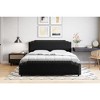 Platform Bed Frame, with Rivet Decor Headboard, Velvet Upholstered Bed Frame with Strong Wood Slat Support, No Box Spring Needed - 3 of 4