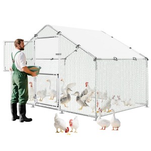 Heavy-Duty Large Outdoor, Waterproof & UV-Resistant Metal Poultry Cage, Backyard Farm Hen House - 1 of 4