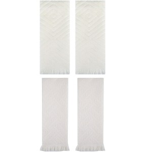 REGALWOVEN 4 Pcs Bathroom Cotton Soft and Absorbent Geometric Hand Towel 13" x 29" - 1 of 4
