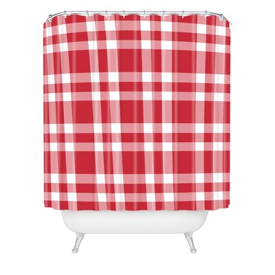 Lisa Argyropoulos Cheery Checks Shower Curtain Red - Deny Designs