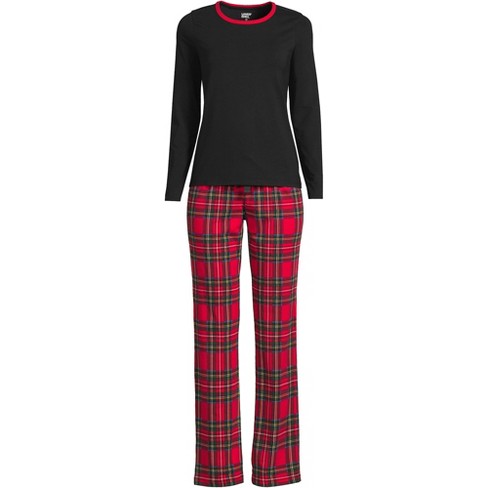 Lands End Women s Petite Knit Pajama Set Long Sleeve T shirt And