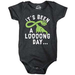 Its Been A Loooong Day Baby Bodysuit Funny Sarcastic Dinosaur Graphic Novelty Jumper For Infants - Crazy Dog Baby Bodysuit With Dinosaur Sayings - 1 of 4