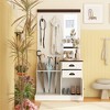 FUFU&GAGA White Mudroom Organizer Sturdy Coat Rack with Mirror Hall Tree - 3 of 4