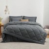 Dark Grey Full Comforter Set, 7 Piece All Season Bedding with 1 Comforter, 1 Flat Sheet, 1 Fitted Sheet, 2 Pillowcases and 2 Pillow Shams. - 2 of 4