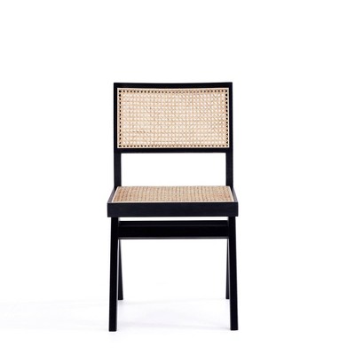 Hamlet Black and Natural Cane Wood Side Chair - Set of 4