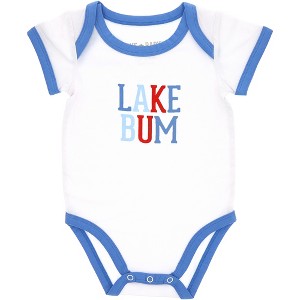 Pavilion Gift Company - Lake Bum - 6-12 Month Baby Short Sleeve Bamboo Bodysuit Soft Stretch Comfort Boat Waterfront Lake Lover - 1 of 4