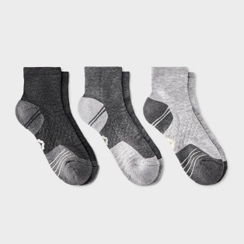 Women s Midweight Diamond 3pk Boot Ankle Socks All In Motion Gray 4 10 Target