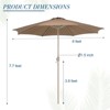 Aoodor 9FT Outdoor Patio Market Umbrella Aluminum Frame with Push Button Tilt Crank and 8 Steel Ribs,for Garden Deck Backyard and Pool - 3 of 4