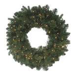 Kurt Adler 24-Inch Battery-Operated LED Noble Fir Wreath With Warm White Lights