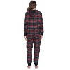 Ashford & Brooks Women's Flannel Hooded One Piece Pajama Union Jumpsuit - 4 of 4
