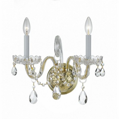 Crystorama Lighting Traditional Crystal 2 - Light Sconce in  Polished Brass
