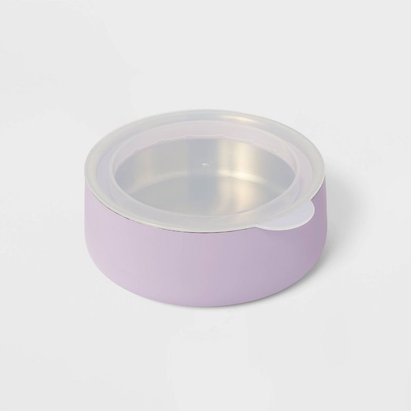 Lidded Stainless Steel Cat and Dog Bowl - 2 Cups - Lavender - Boots &#38; Barkley&#8482;, 3 of 5