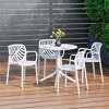WestinTrends Playa 5-Piece Outdoor Resin Round Patio Dining Table Set with Modern Stackable Patio Dining Chairs - 2 of 4
