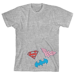 Boy's Gray Justice League Logos Graphic T-shirt - 1 of 1