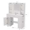 LIVAREEmlen Vanity Tables with Mirror and Hair Dryer Rack, Dressing Tables in the Bedroom and Dressing Room are Equipped with Dressing Stools - 2 of 4