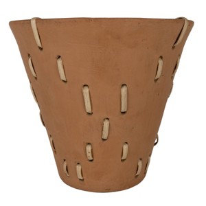 Diamond Weave Terracotta & Cane Planter - Foreside Home & Garden - 1 of 4