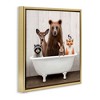 Stupell Industries Woodland Creatures Antique Bathtub Floating Frame Canvas Art - 2 of 4