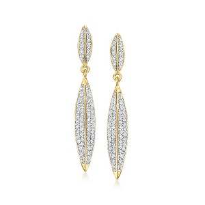 Ross-Simons 0.50 ct. t.w. Diamond Oval Drop Earrings in 18kt Gold Over Sterling - 1 of 4