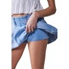 Women's Stretchable Denim Pleated Mini Skort - Urban Daizy - image 3 of 4