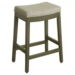 26" Blake Backless Counter Height Barstool with Nailheads Pebble Gray - HomePop